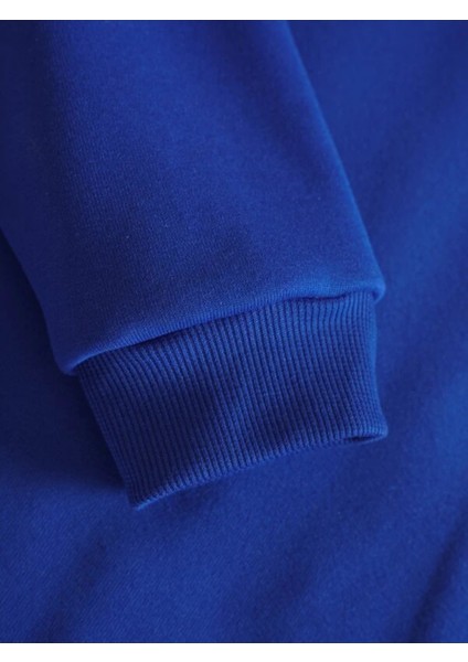 Sax Mavi New York Baskılı Oversize Erkek Sweatshirt