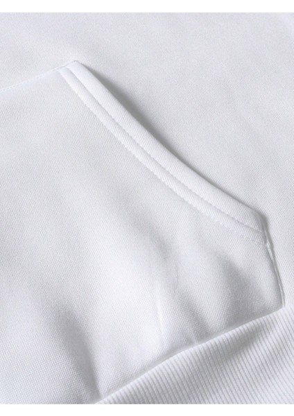 Beyaz Stay Optimistic Baskılı Oversize Kapüşonlu Erkek Sweatshirt fırsatları