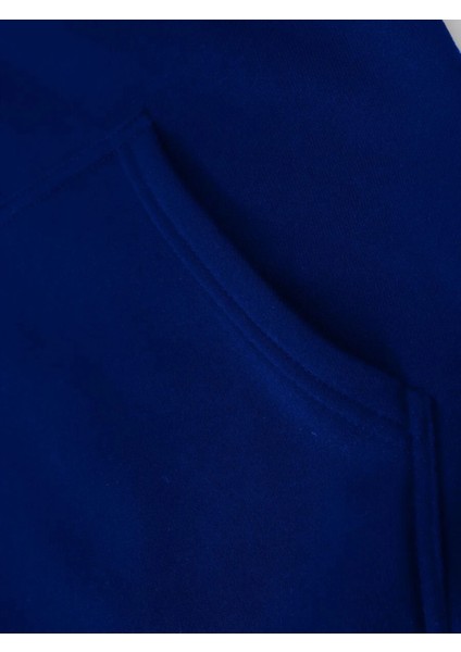Sax Mavi New York Ayı Baskılı Oversize Erkek Sweatshirt