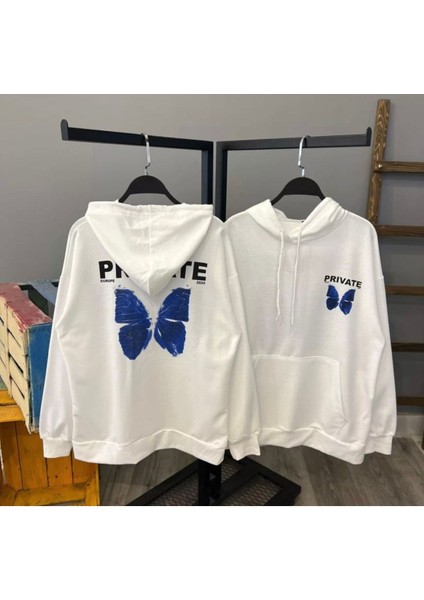 unisexbeyazprivatebaskılıoversizekapüşonlusweatshirt