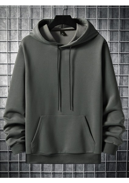 Antrasit Sırt Aloha Baskılı Oversize Kapüşonlu Erkek Sweatshirt fiyatları
