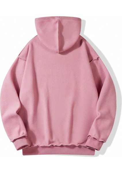 Pembe West Coast Baskılı Oversize Kapüşonlu Unisex Sweatshirt