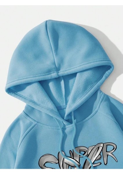 Bebe Mavi Tavşan Baskılı Oversize Erkek Sweatshirt modelleri