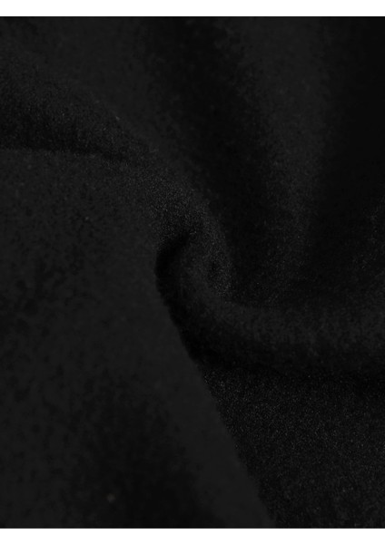 Siyah Essential Baskılı Oversize Kapüşonlu Erkek Sweatshirt
