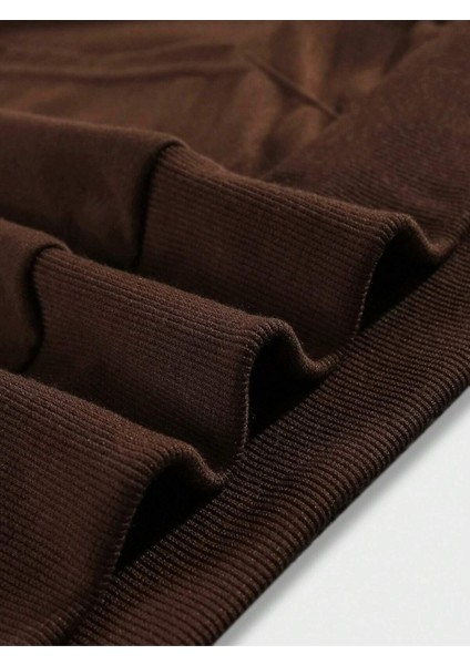 Kahverengi Show Some Love Baskılı Oversize Kapüşonlu Erkek Sweatshirt modelleri