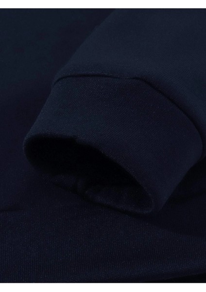 Lacivert Oversize Kırmızı Beyaz Çizgili Paris Baskılı Erkek Sweatshirt modelleri