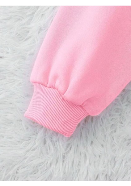 Pembe California Baskılı Oversize Bisiklet Yaka Kadın Sweatshirt indirimleri