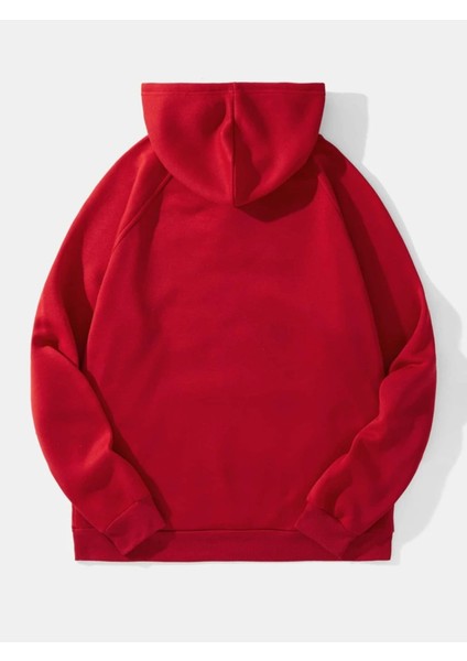Kırmızı Brooklyn New York Baskılı Oversize Kapüşonlu Erkek Sweatshirt fiyatları
