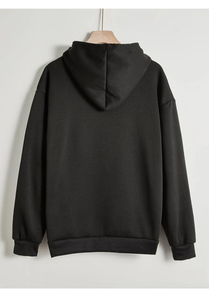 Unisex Siyah Renkli Gülücük Sweatshirt
