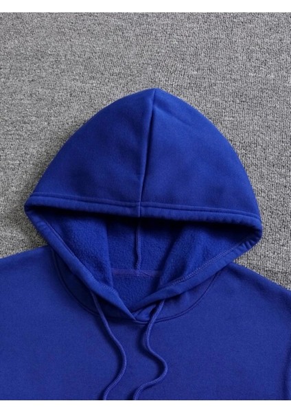 Sax Mavi No Body Knows Baskılı Oversize Erkek Sweatshirt modelleri