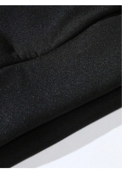 Siyah Reverie Uzaylı Baskılı Oversize Kapüşonlu Erkek Sweatshirt