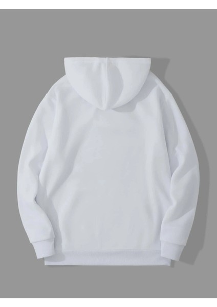 Beyaz Brooklyn Oval Yazı Baskılı Oversize Kapüşonlu Erkek Sweatshirt fiyatları
