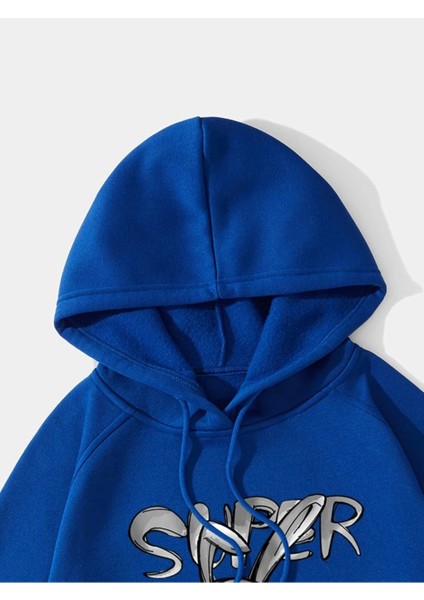 Sax Mavi Tavşan Baskılı Oversize Erkek Sweatshirt fiyatları