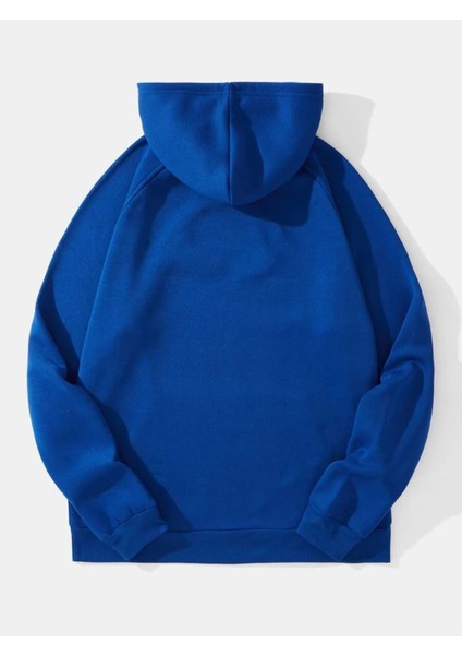 Sax Mavi Tavşan Baskılı Oversize Erkek Sweatshirt modelleri