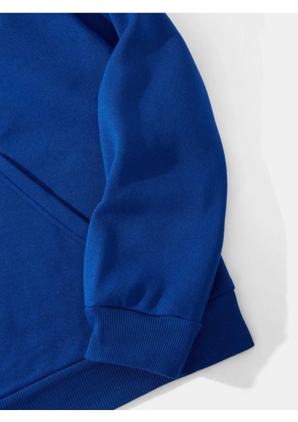 Sax Mavi Tavşan Baskılı Oversize Erkek Sweatshirt fırsatları