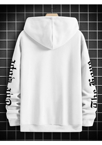Beyaz The Hope Baskılı Oversize Kapüşonlu Erkek Sweatshirt fiyatları