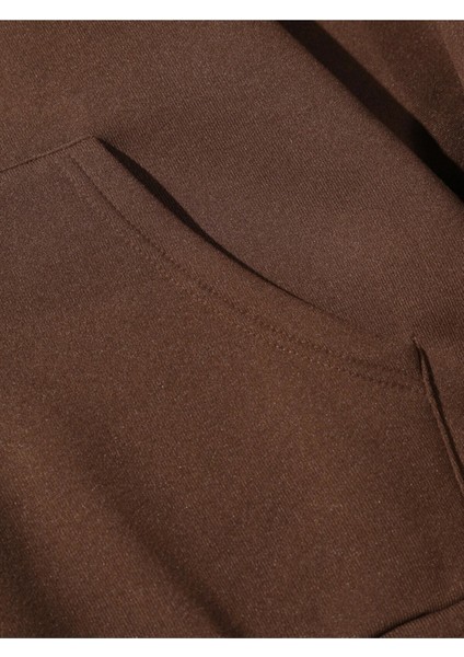 Kahverengi The Hapiest Baskılı Oversize Kapüşonlu Erkek Sweatshirt modelleri