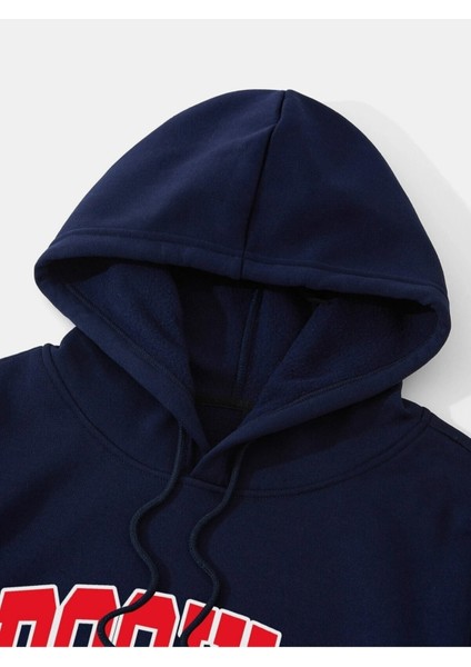 Lavivert Brooklyn Oval Yazı Baskılı Oversize Kapüşonlu Erkek Sweatshirt modelleri