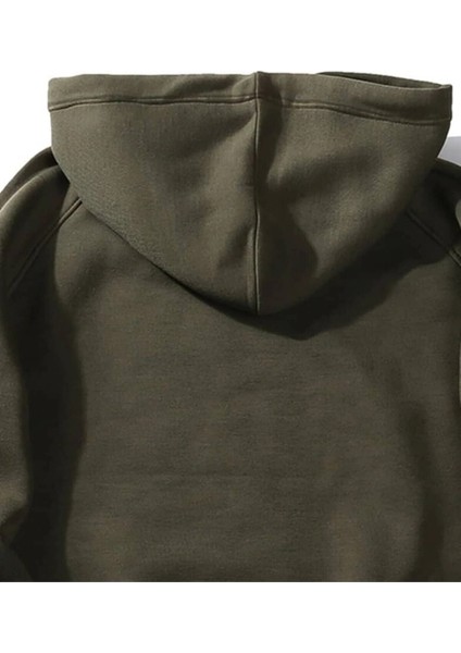 Yeşil Imzalı Brooklyn Baskılı Oversize Kapüşonlu Erkek Sweatshirt modelleri