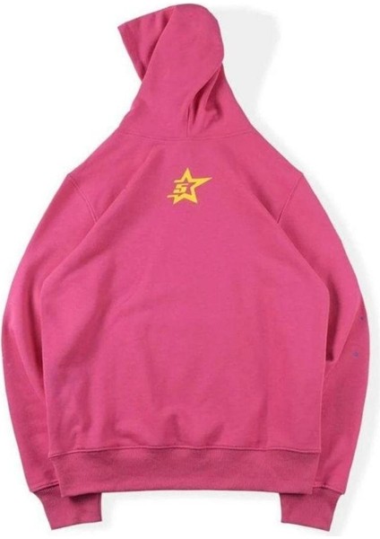 Unısex Pembe Spıder Pink World Wild Baskılı Oversize Kapüşonlu Sweatshirt fiyatları