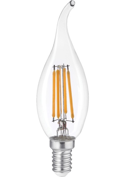 E14 LED FİLAMANLI RUSTIK AMPUL T35 ŞEFFAF KIVRIK 6W 3000K Gün Işığı ERD-83