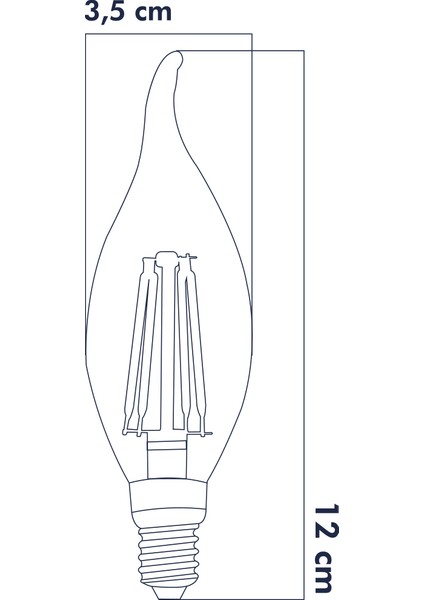 E14 LED FİLAMANLI RUSTIK AMPUL T35 ŞEFFAF KIVRIK 6W 3000K Gün Işığı ERD-83
