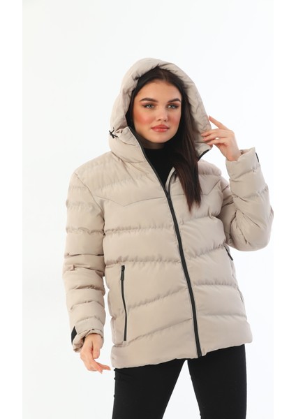 Kadın Taş Içi Polarlı Kürklü Kapüşonlu Su Geçirmez Rüzgara Dayanıklı Şişme Kışlık Mont Kaban Parka modelleri