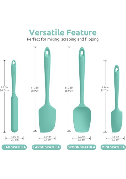600 Derece Fahrenheit Isıya Dayanıklı Silikon Spatula Seti (Teal/aqua Sky) (Yurt Dışından) fiyatları