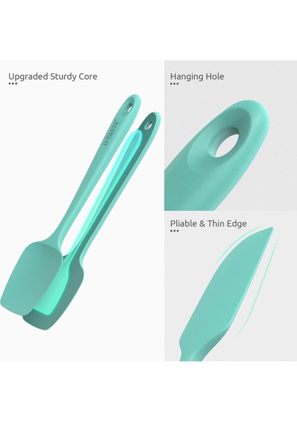 600 Derece Fahrenheit Isıya Dayanıklı Silikon Spatula Seti (Teal/aqua Sky) (Yurt Dışından)