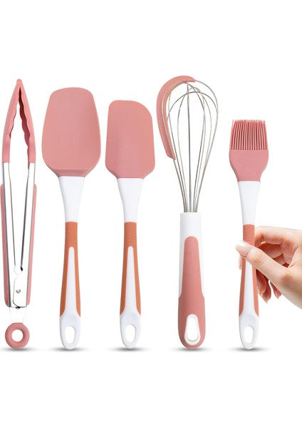 Silikon Mutfak Pişirme Gereçleri Seti Isıya Dayanıklı, Pişirme Pişirme Karıştırma Için 5 Adet Silikon Spatula Seti, Yapışmaz Tencere Için Silikon Pişirme Gereçleri Seti, Bulaşık Ma (Yurt Dışından)