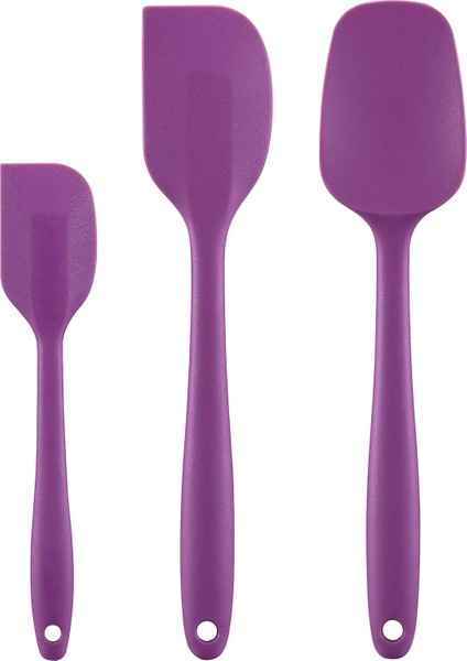 Silikon Spatula Seti - Kauçuk Spatula - 600°F Isıya Dayanıklı Pişirme Kaşığı ve Spatulalar(Mor) (Yurt Dışından)