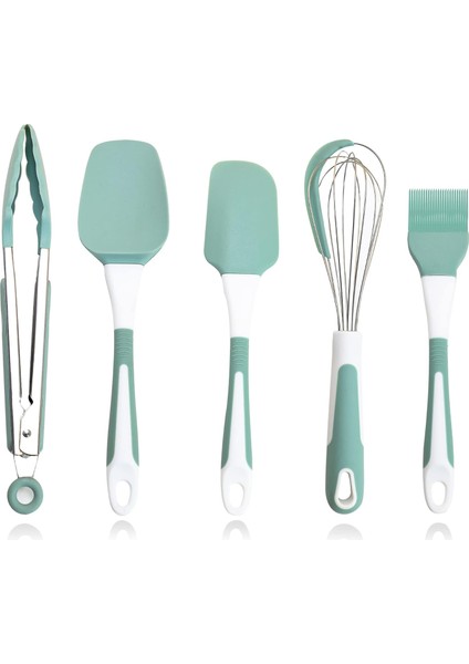 Silikon Mutfak Pişirme Gereçleri Seti Isıya Dayanıklı, Pişirme Pişirme Karıştırma Için 5 Parça Silikon Spatula Seti, Yapışmaz Tencere Için Silikon Pişirme Gereçleri Seti, Bulaşık M (Yurt Dışından)