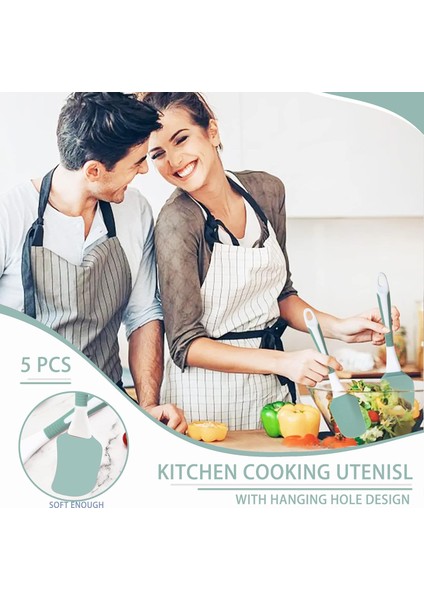 Silikon Mutfak Pişirme Gereçleri Seti Isıya Dayanıklı, Pişirme Pişirme Karıştırma Için 5 Parça Silikon Spatula Seti, Yapışmaz Tencere Için Silikon Pişirme Gereçleri Seti, Bulaşık M (Yurt Dışından) fırsatları