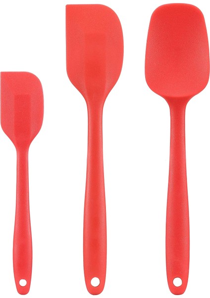 Silikon Spatula Seti - Kauçuk Spatula - 600°F Isıya Dayanıklı Pişirme Kaşığı ve Spatulalar(Kırmızı) (Yurt Dışından)