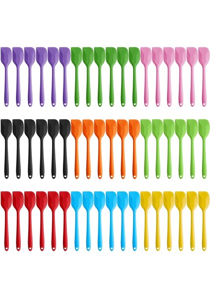 Silikon Spatulalar 8.3 Inç Küçük Kauçuk Spatula Isıya Dayanıklı Spatulalar Dikişsiz Tasarım Yapışmaz Esnek Kazıyıcılar Pişirme Karıştırma Aracı (24 Parça) (Yurt Dışından)