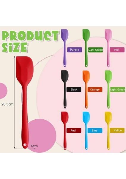Silikon Spatulalar 8.3 Inç Küçük Kauçuk Spatula Isıya Dayanıklı Spatulalar Dikişsiz Tasarım Yapışmaz Esnek Kazıyıcılar Pişirme Karıştırma Aracı (24 Parça) (Yurt Dışından) fiyatları