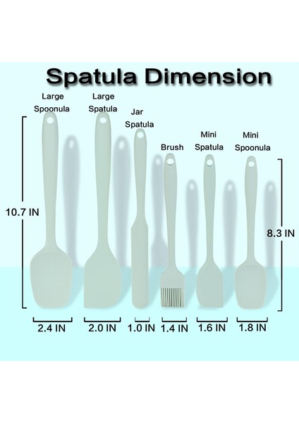 6'lı Silikon Spatula Seti, Yüksek Sıcaklığa Dayanıklı, Gıda Sınıfı Silikon, Temizlemesi Kolay, Pişirme, Yemek Pişirme, Mutfak Malzemeleri (Açık Yeşil) (Yurt Dışından) fiyatları