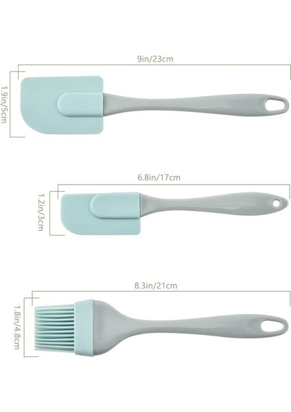 Pişirme Için Silikon Spatula Seti, 3 Adet Kauçuk Spatula ve Fırça Seti Gözleme Spatula Pişirme Için Isıya Dayanıklı Mutfak Gereçleri Yapışkan Olmayan Küçük Pişirme Spatula Seti Gıd (Yurt Dışından)