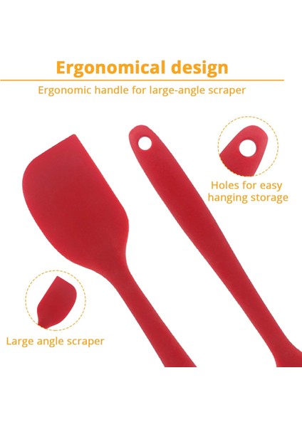 Silikon Spatula, Bpa Içermez ve 480°F Isıya Dayanıklı, Pişirme, Fırınlama ve Karıştırma Için Yapışmaz Kauçuk Mutfak Spatulaları (S, Kırmızı) (Yurt Dışından) modelleri