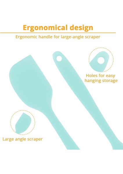 Silikon Spatula, Bpa Içermez ve 480°F Isıya Dayanıklı, Pişirme, Fırınlama ve Karıştırma Için Yapışmaz Kauçuk Mutfak Spatulaları (L, Açık Mavi) (Yurt Dışından)