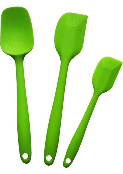 Silikon Spatula 3'lü Set U2013 Yüksek Isıya Dayanıklı | Esnek Kafa Tasarımlı Yapışmaz Kauçuk | Bulaşık Makinesinde Yıkanabilir | Ergonomik Sap - Pişirme, Fırınlama ve Karıştırma G (Yurt Dışından)