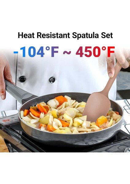 6'lı Silikon Spatula Seti, Isıya Dayanıklı Kauçuk Spatulalar, Yapışmaz ve Gıda Sınıfı Mutfak Gereçleri, Temizlemesi Kolay ve Pişirme, Pişirme ve Karıştırma Için Bulaşık Makinesinde (Yurt Dışından)
