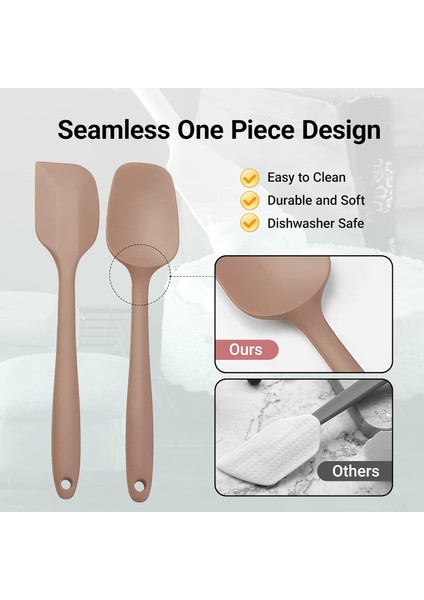 6'lı Silikon Spatula Seti, Isıya Dayanıklı Kauçuk Spatulalar, Yapışmaz ve Gıda Sınıfı Mutfak Gereçleri, Temizlemesi Kolay ve Pişirme, Pişirme ve Karıştırma Için Bulaşık Makinesinde (Yurt Dışından)