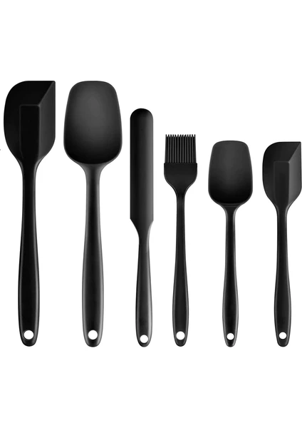 - Pişirme Için Isıya Dayanıklı Silikon Spatula Seti, Pişirme Spatulaları, Yapışmaz Kauçuk Spatulalar, 6'lı Silikon Spatula Seti, Siyah (Yurt Dışından)