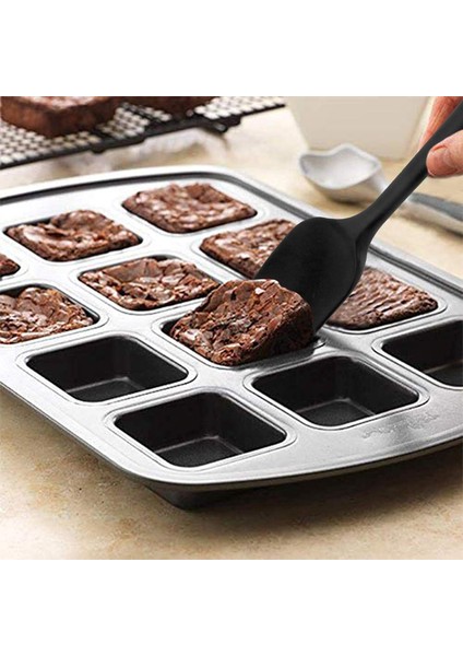 Silikon Spatula, Pişirme, Pişirme ve Karıştırma Için 6 Parçalı Isıya Dayanıklı Kauçuk Spatula Seti Mutfak Gereçleri Paslanmaz Çelik Çekirdekli Dikişsiz Tek Parça Spatula (Siyah) (Yurt Dışından)