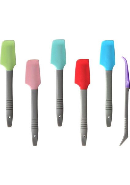 Silikon Mini Spatula, Kavisli Küçük Spatula, Mutfak Kazıyıcı Spatula, Islak Evcil Hayvan Maması Konservesi Spatula, Kavanoz Spatula, Pişirme Pişirme Sırlama Veya Karıştırma Için, 6 (Yurt Dışından)