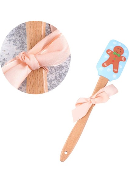 Silikon Mutfak Gereçleri Seti 2 Adet Ahşap Saplı Noel Silikon Spatula Pişirme Spatula Kek Pişirme Için Karıştırma Kazıyıcı Noel Partisi Tatil (Zencefilli Kurabiye Adam) Kauçuk Spat (Yurt Dışından)