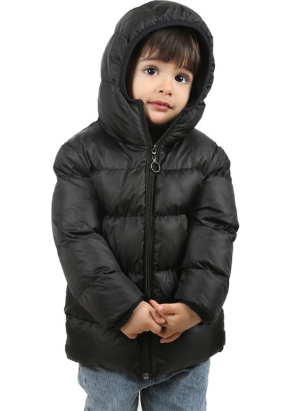 Erkek Çocuk Siyah Içi Polarlı Kapüşonlu Su Geçirmez Rüzgara Dayanıklı Şişme Kışlık Mont & Kaban fırsatları