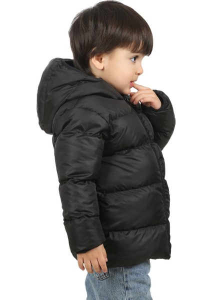 Erkek Çocuk Siyah Içi Polarlı Kapüşonlu Su Geçirmez Rüzgara Dayanıklı Şişme Kışlık Mont & Kaban indirimleri