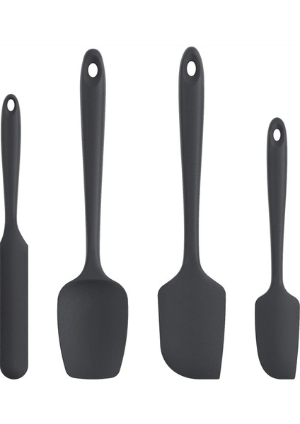 600 Derece Fahrenheit Isıya Dayanıklı Silikon Spatula Seti (Siyah) (Yurt Dışından)